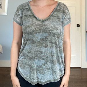 American Eagle V-Neck Camo Tee